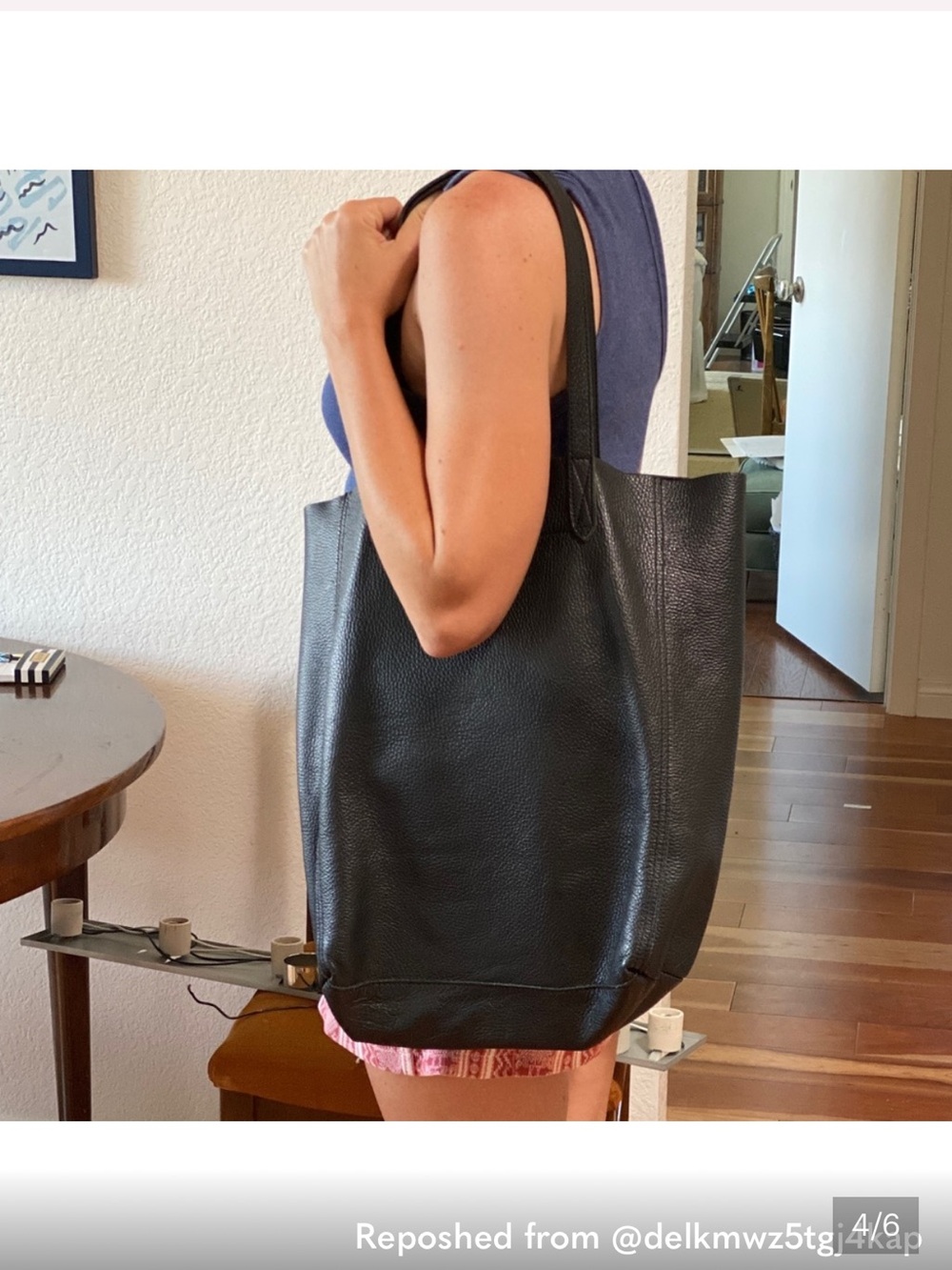 Cuyana tall leather tote